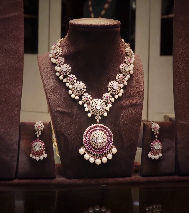 Statement Necklace Set  Polkis and Tourmalines image 1