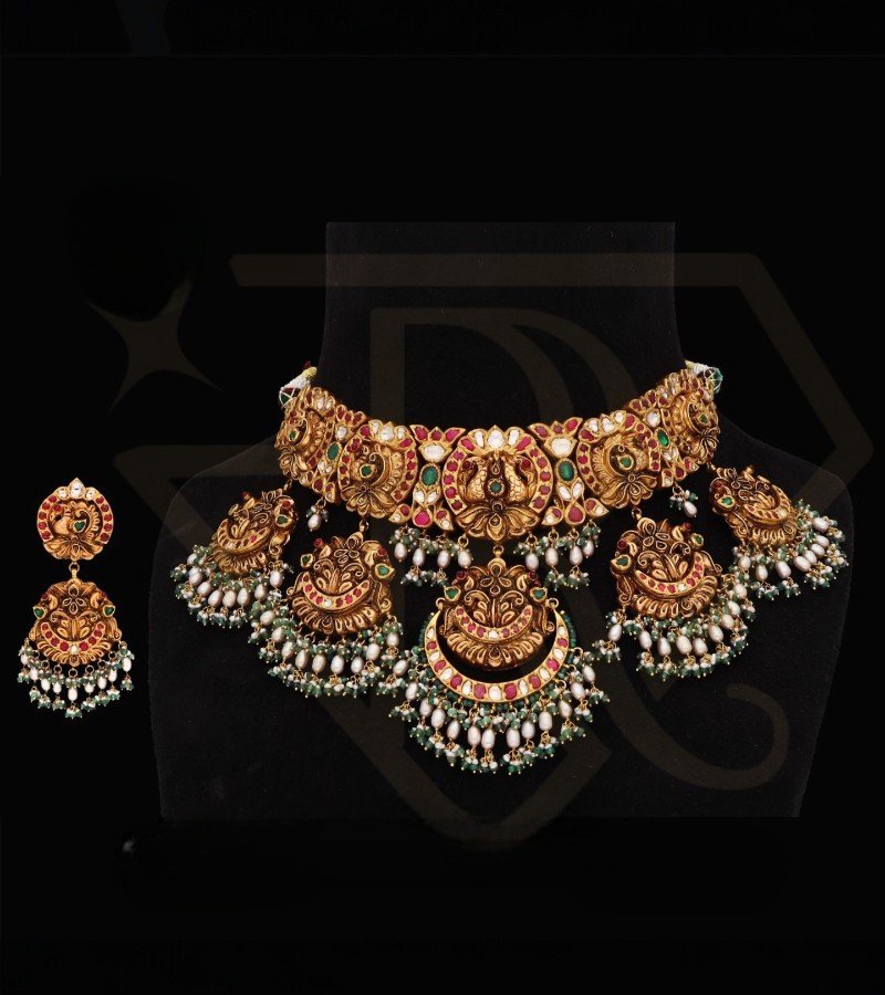 Choker Necklace and Matching Earrings Set image 1