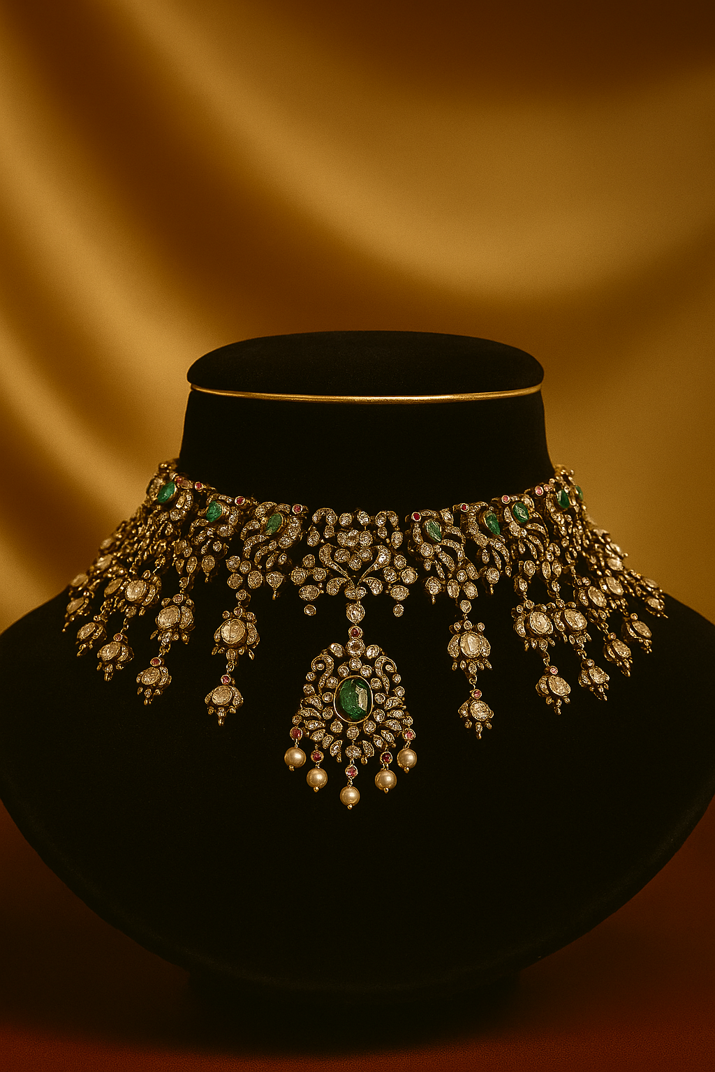 Royal Peacock Kundan Choker Necklace image 1
