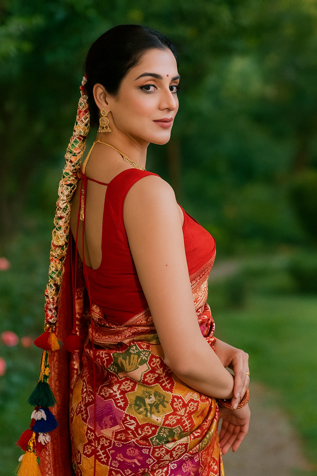 Kanchipuram Patola Fusion Silk Saree image 2