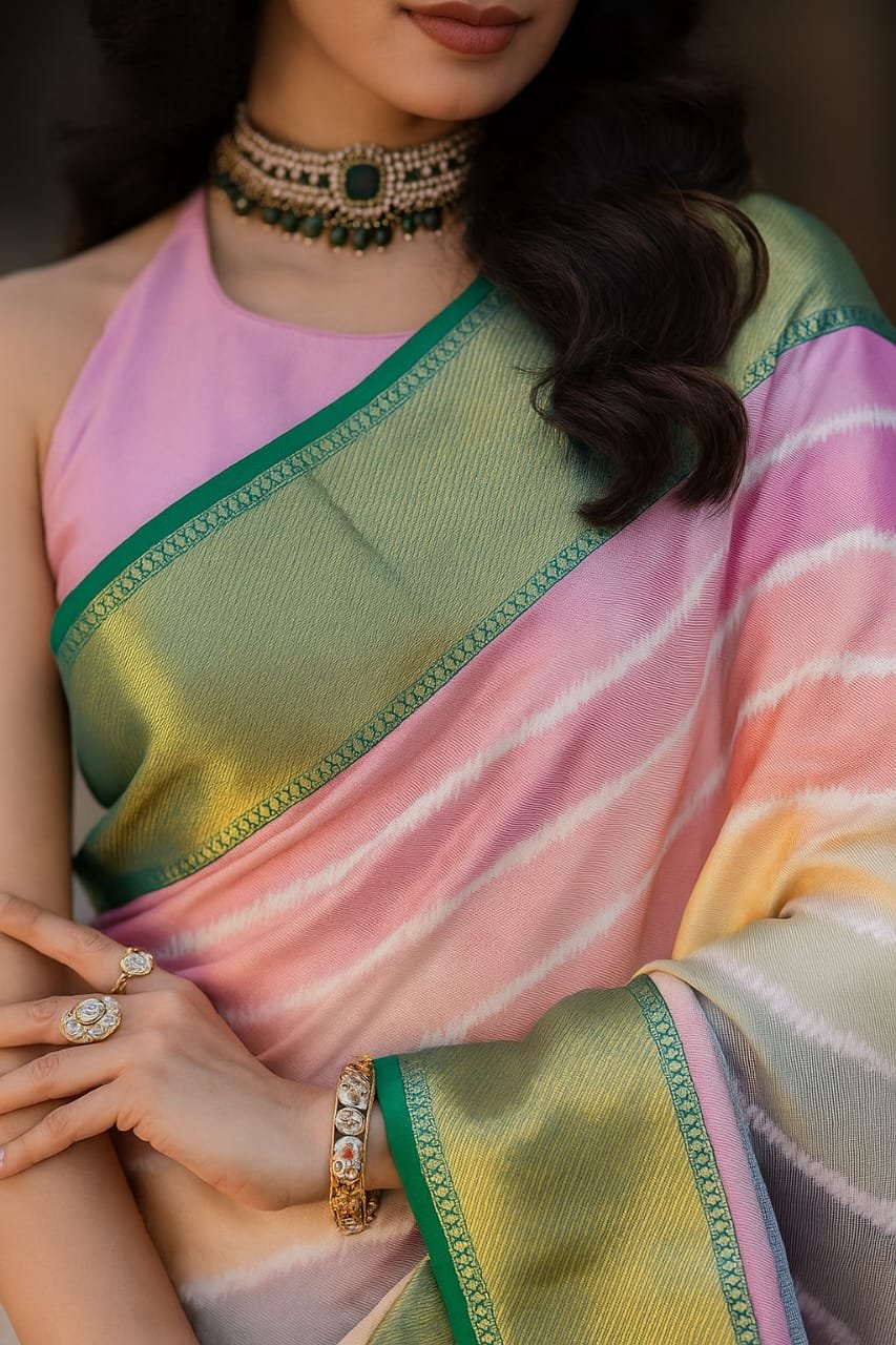 Pastel Prism Soft Silk Saree image 1