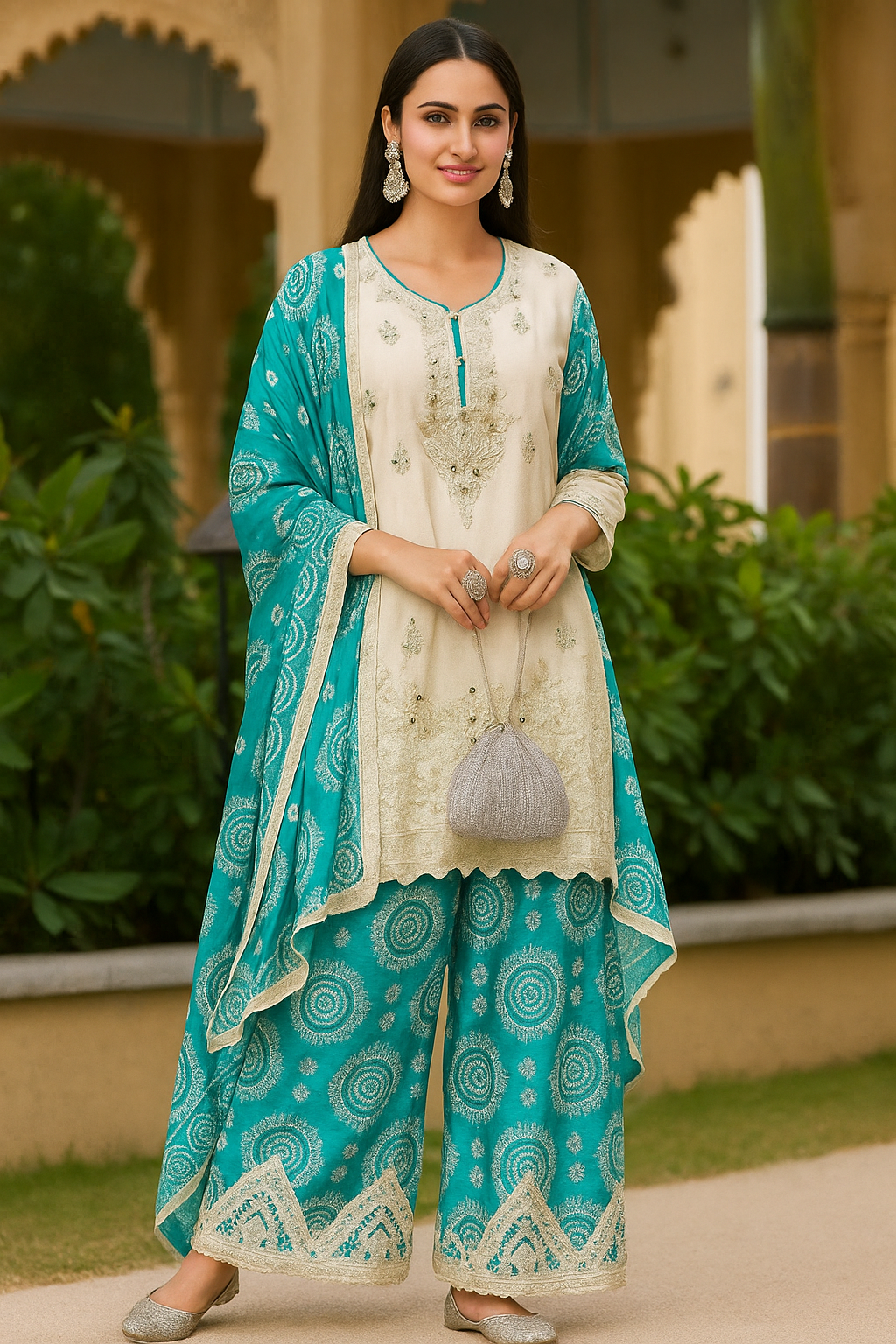 Rangriti Radiance Bandhani Sharara Set image 3