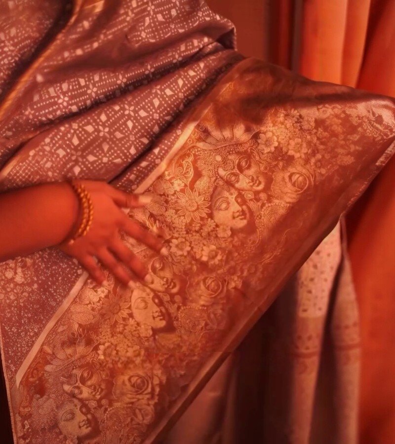 Handwoven Radhakrishna Saree image 4