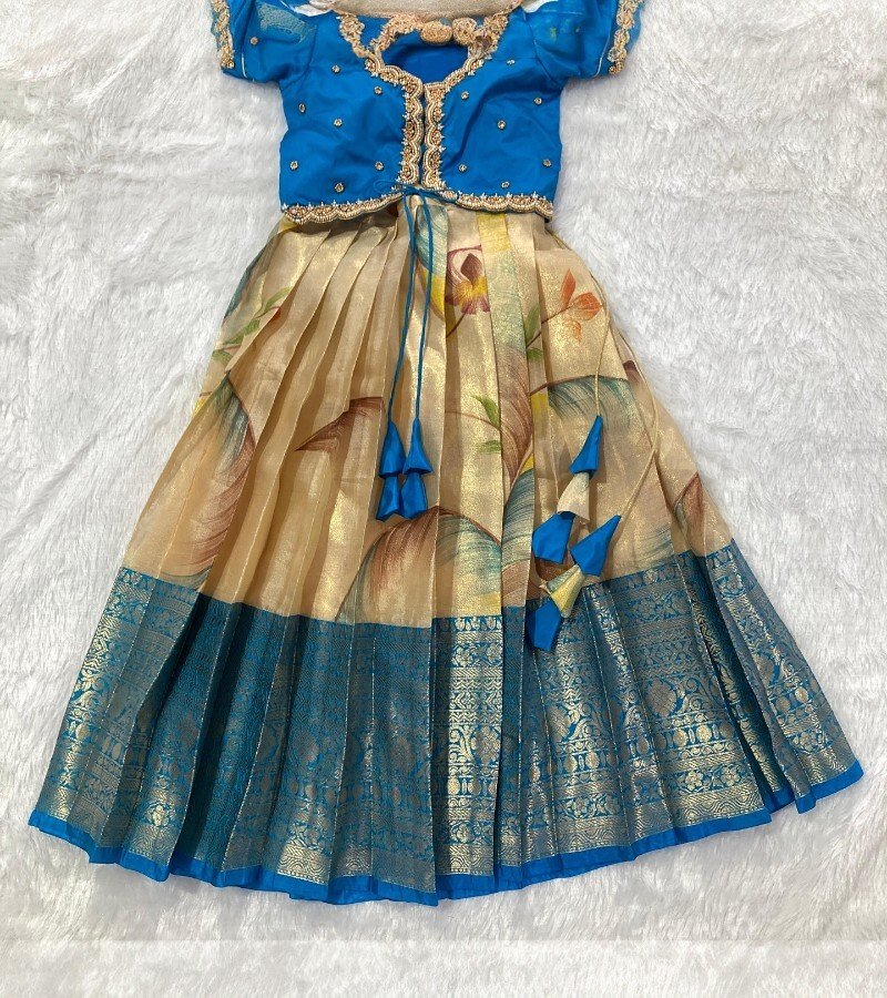 Tissue Kanchi Silk Floral Lehenga image 1