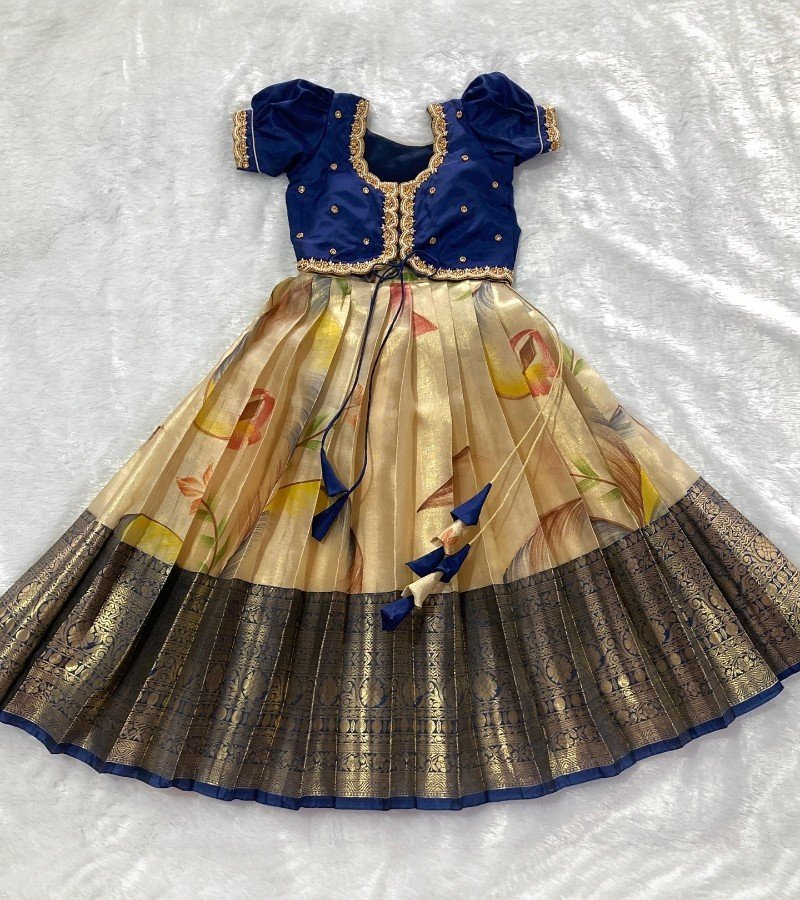 Tissue Kanchi Silk Floral Lehenga image 2