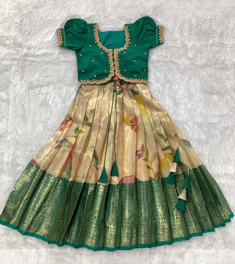 Tissue Kanchi Silk Floral Lehenga image 3