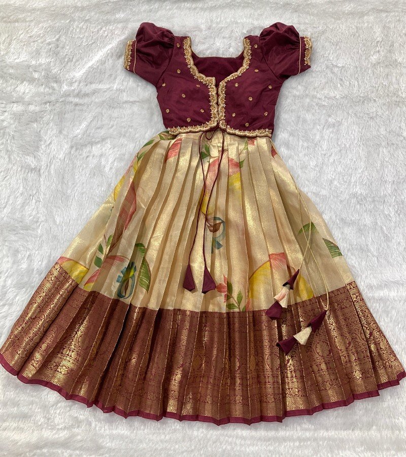 Tissue Kanchi Silk Floral Lehenga image 4