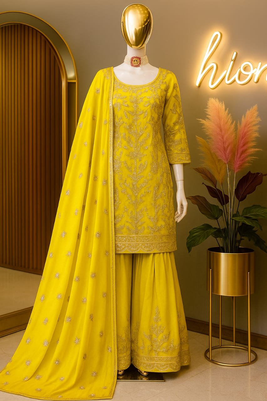 Regal Violet Zari Embroidered Sharara Set image 4