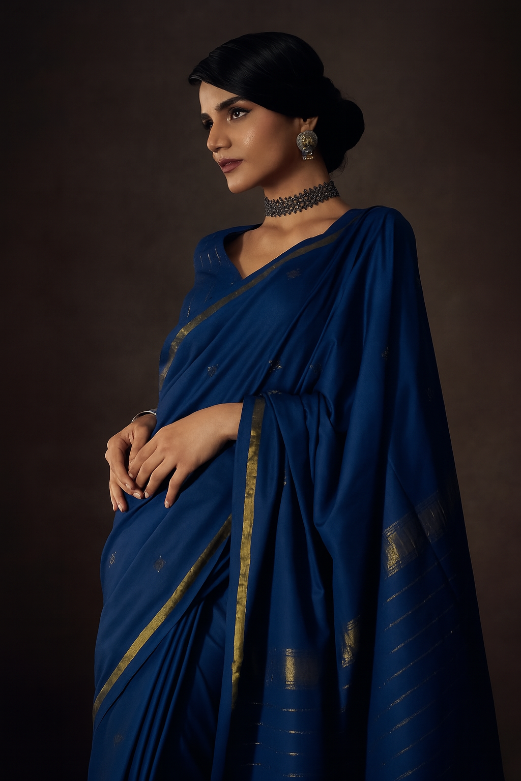 Sapphire Blue Elegance – Handwoven Eri Silk Saree image 2