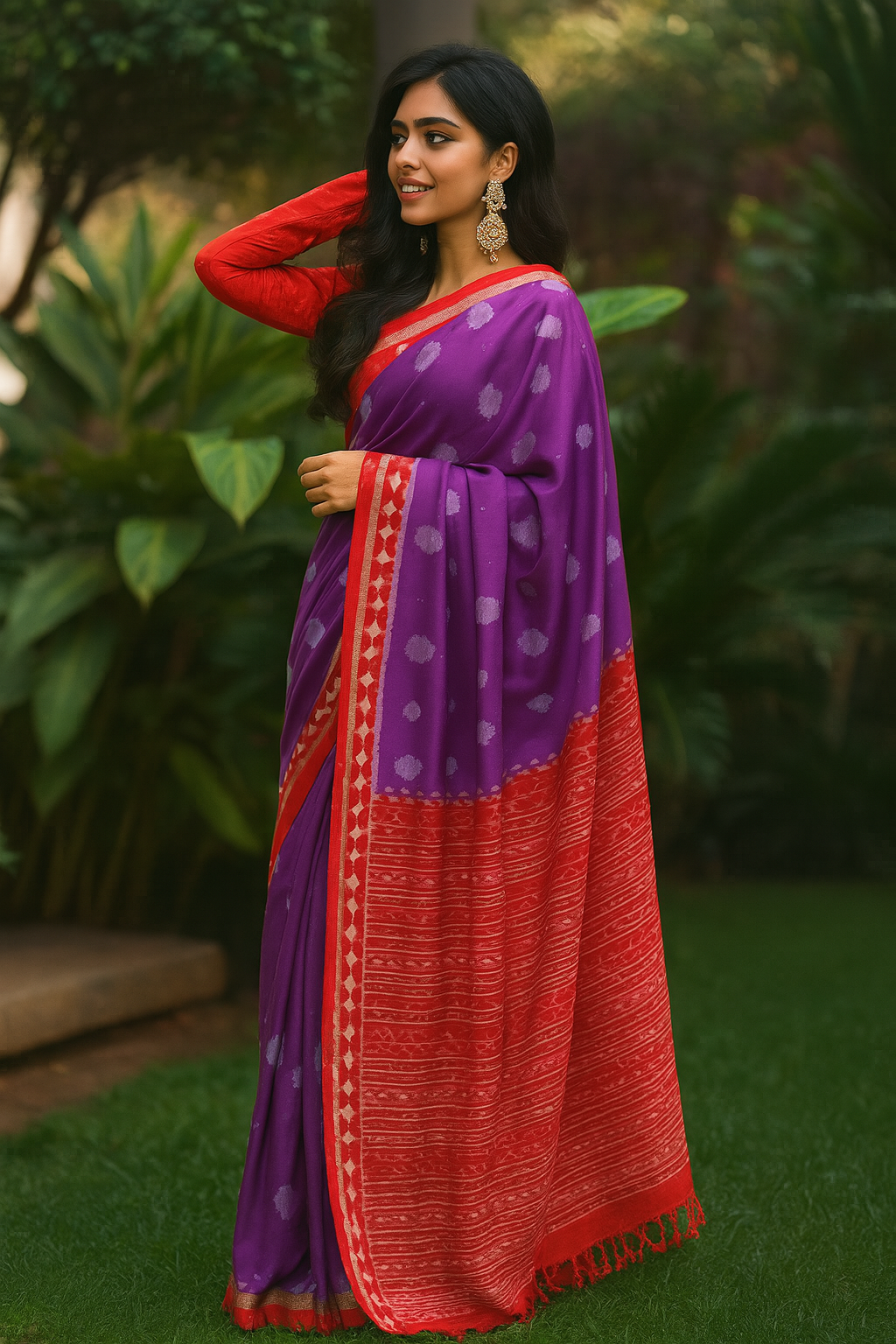 Royal Radiance Ikat Silk Saree image 1