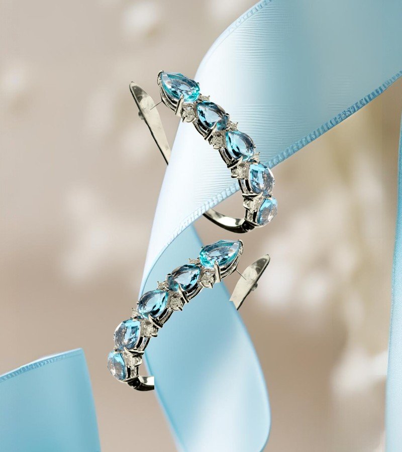 18k White Gold Hoops image 2