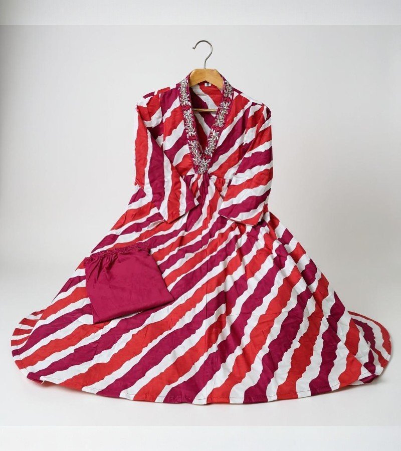 Leheriya Printed Kurta with Bottom Set image 1