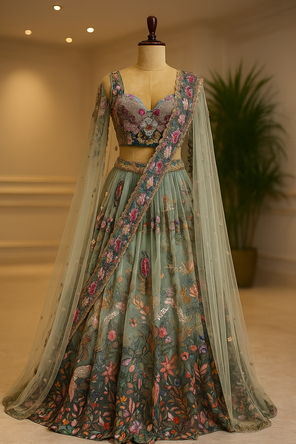 Mystic Garden Embroidered Lehenga Set image 1