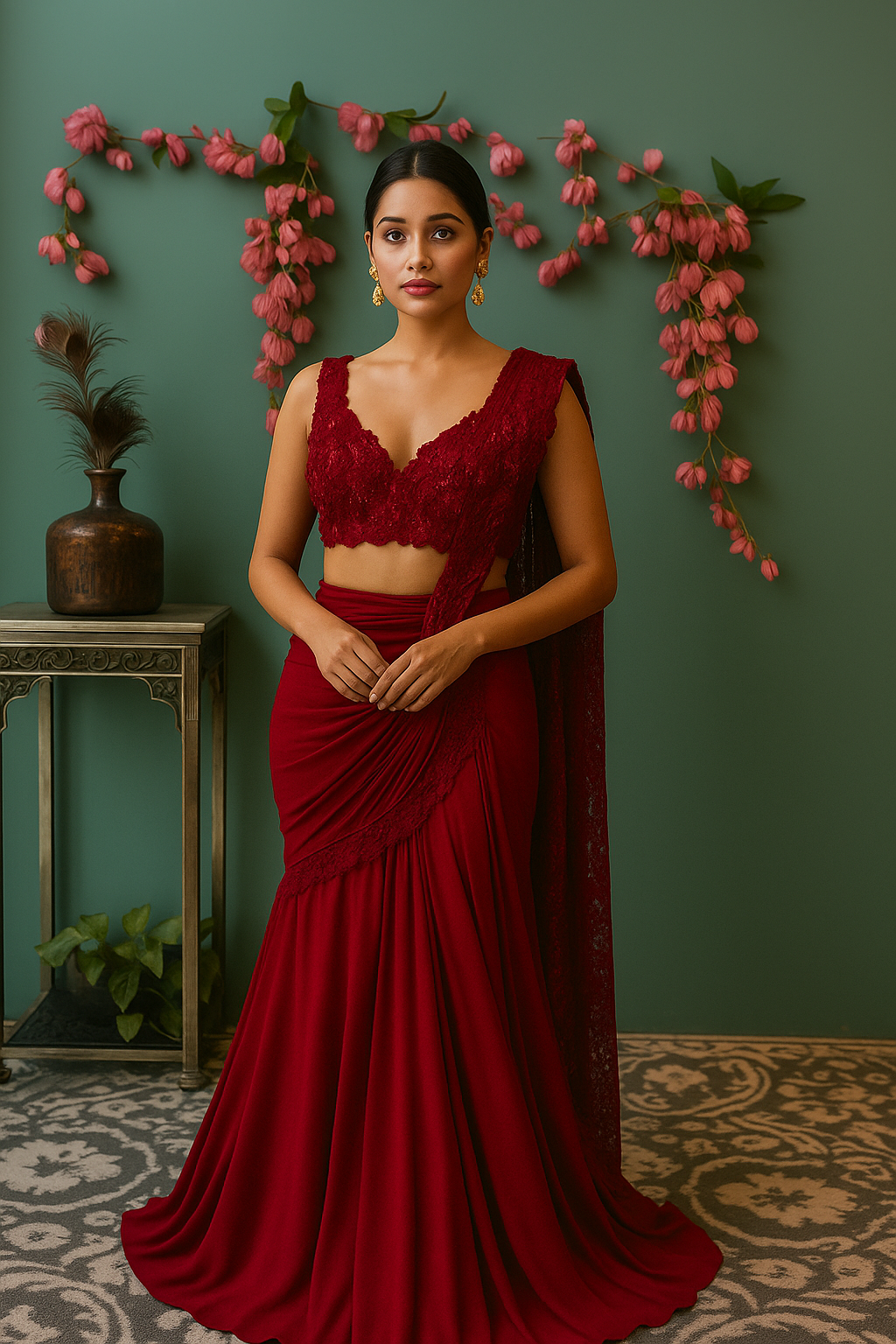 Modern Elegance Draped Gown Ensemble image 4