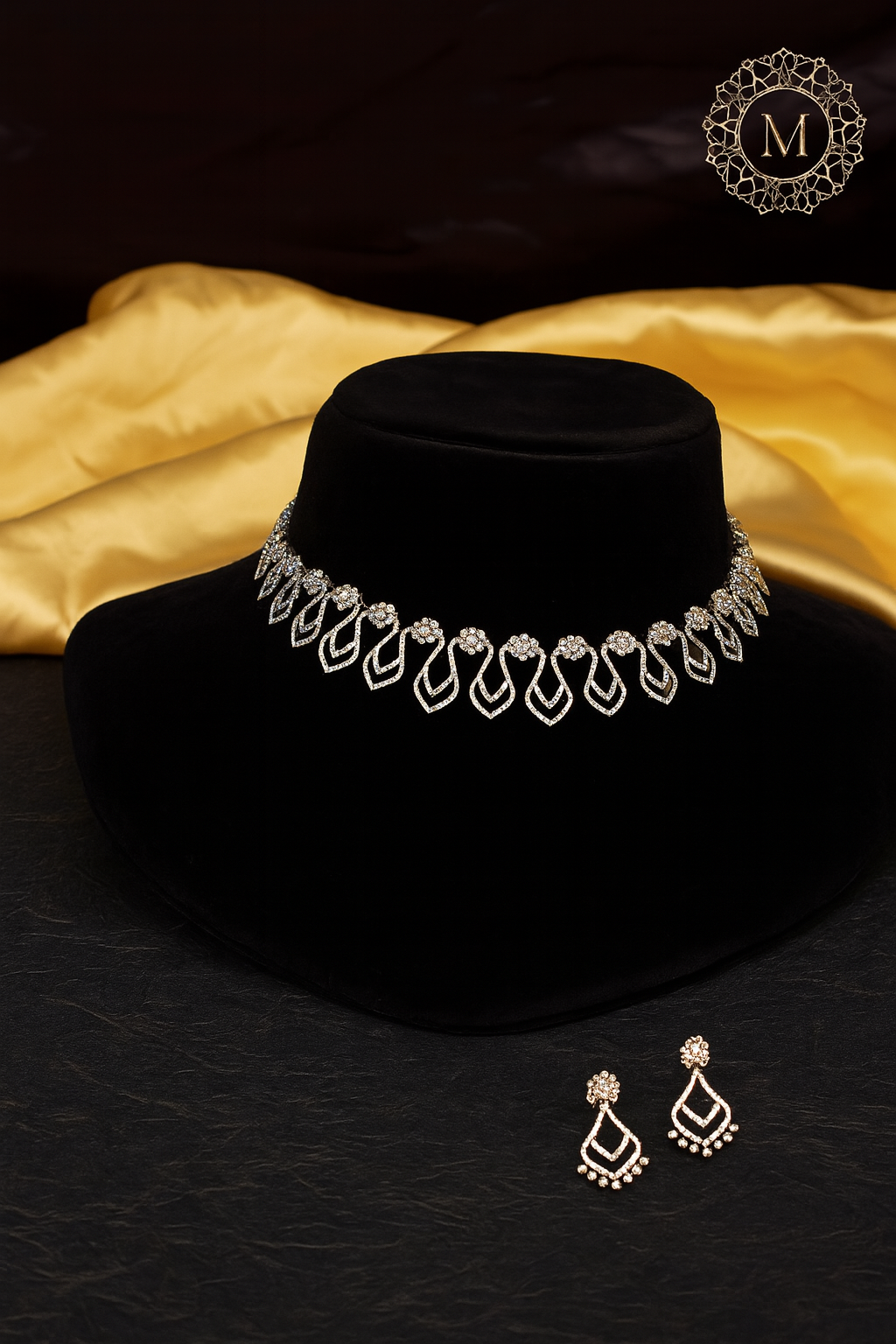 Crystal Cascade Diamond Choker Set image 1