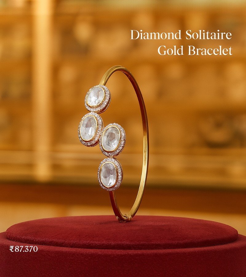Diamond Solitaire Gold Bracelet image 1