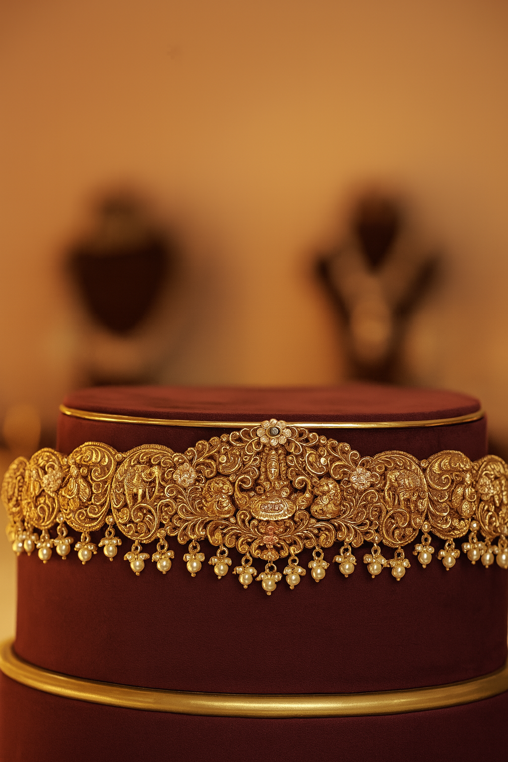 Divine Temple Motif Gold Vaddanam image 1