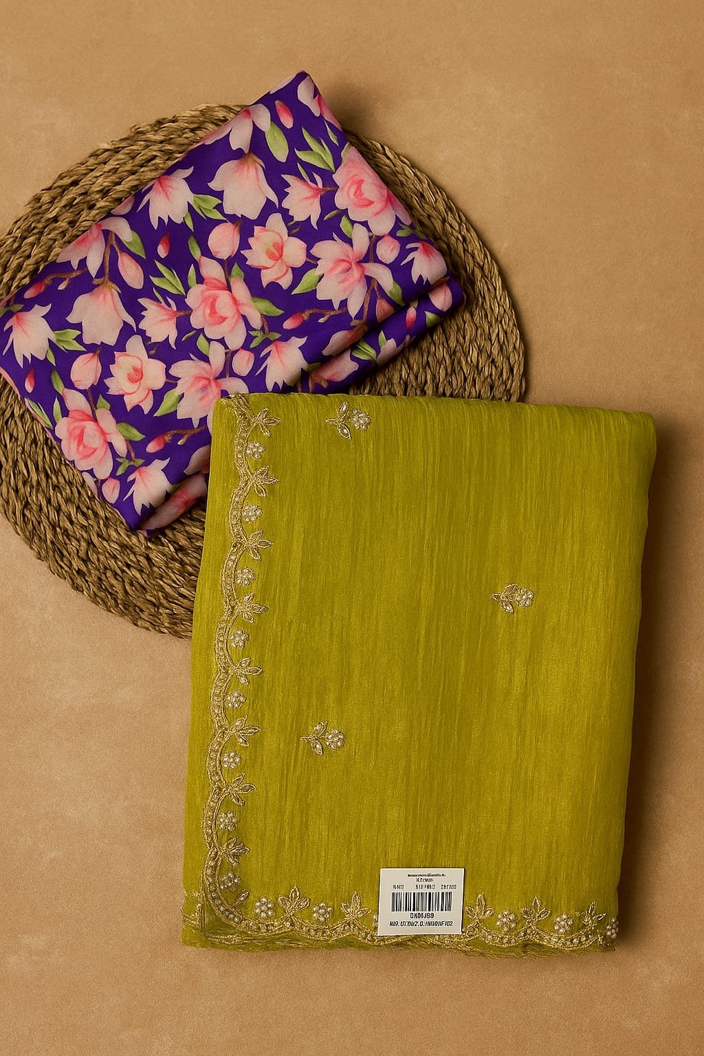 Crushed Work Saree image 1