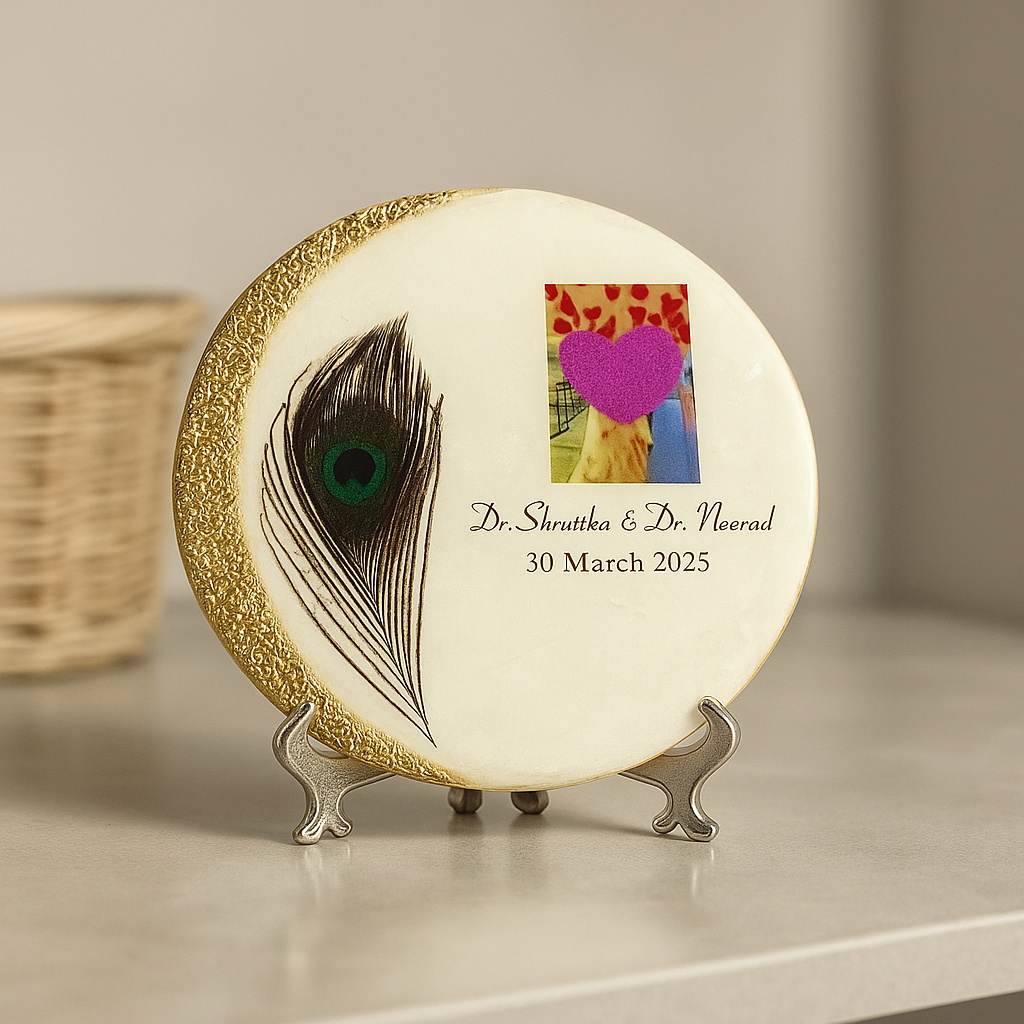 Peacock Feather Decorative Plate image 1