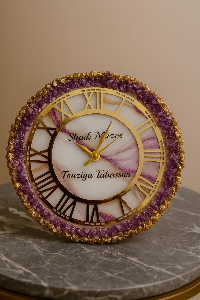 Royal Amethyst Geode Wall Clock image 1