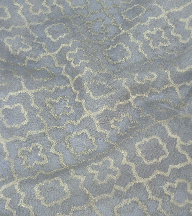 Grey Handloom Banarasi Kora Saree image 2