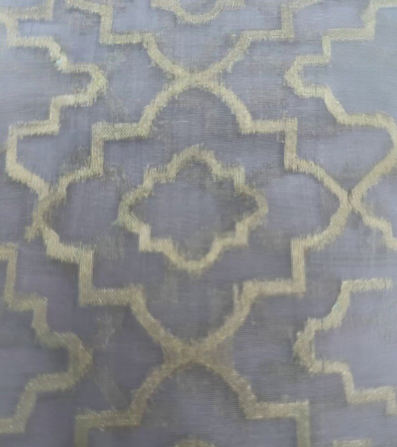 Grey Handloom Banarasi Kora Saree image 4