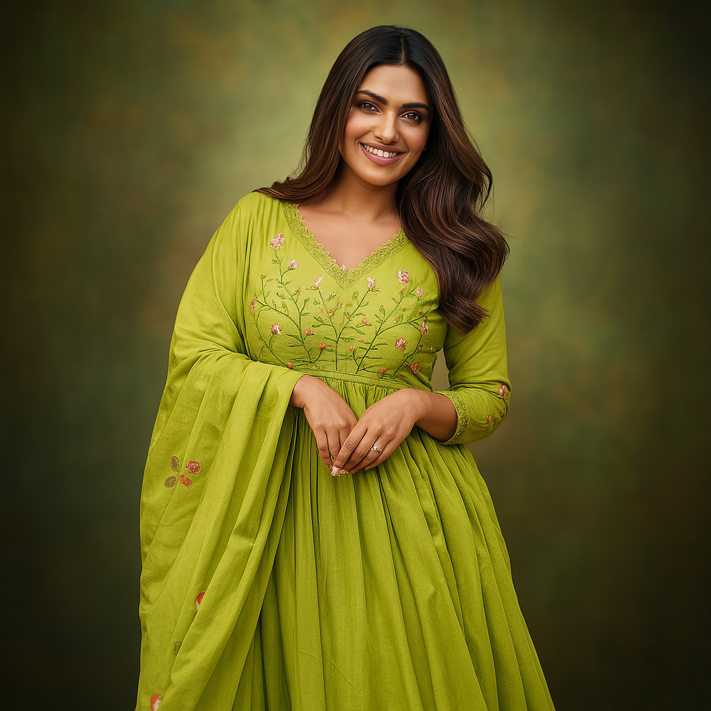 Floral Elegance Embroidered Anarkali Set image 4