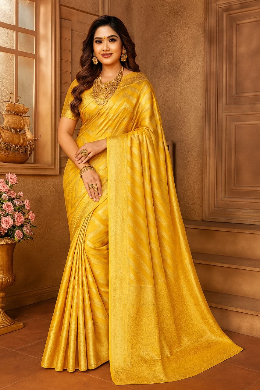 Elegant Sky Blue &amp;amp; Silver Soft Silk Saree image 3