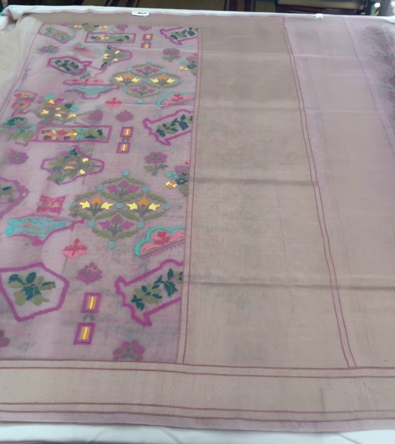 Handwoven Banarasi Cotton Jamdani Saree image 2