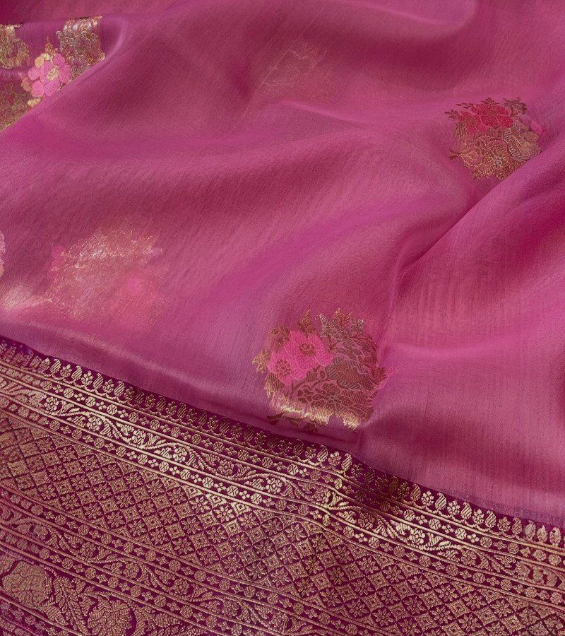 Handwoven Banarasi Kora Saree image 4