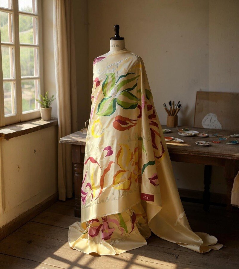 Handwoven Red Banarasi Katan Silk Saree image 2