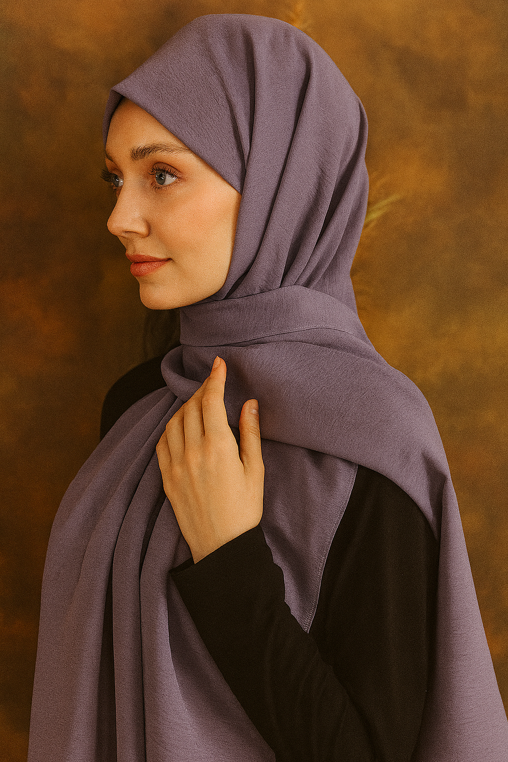Premium Crinkle Cotton Hijab – Lavender Mist image 1