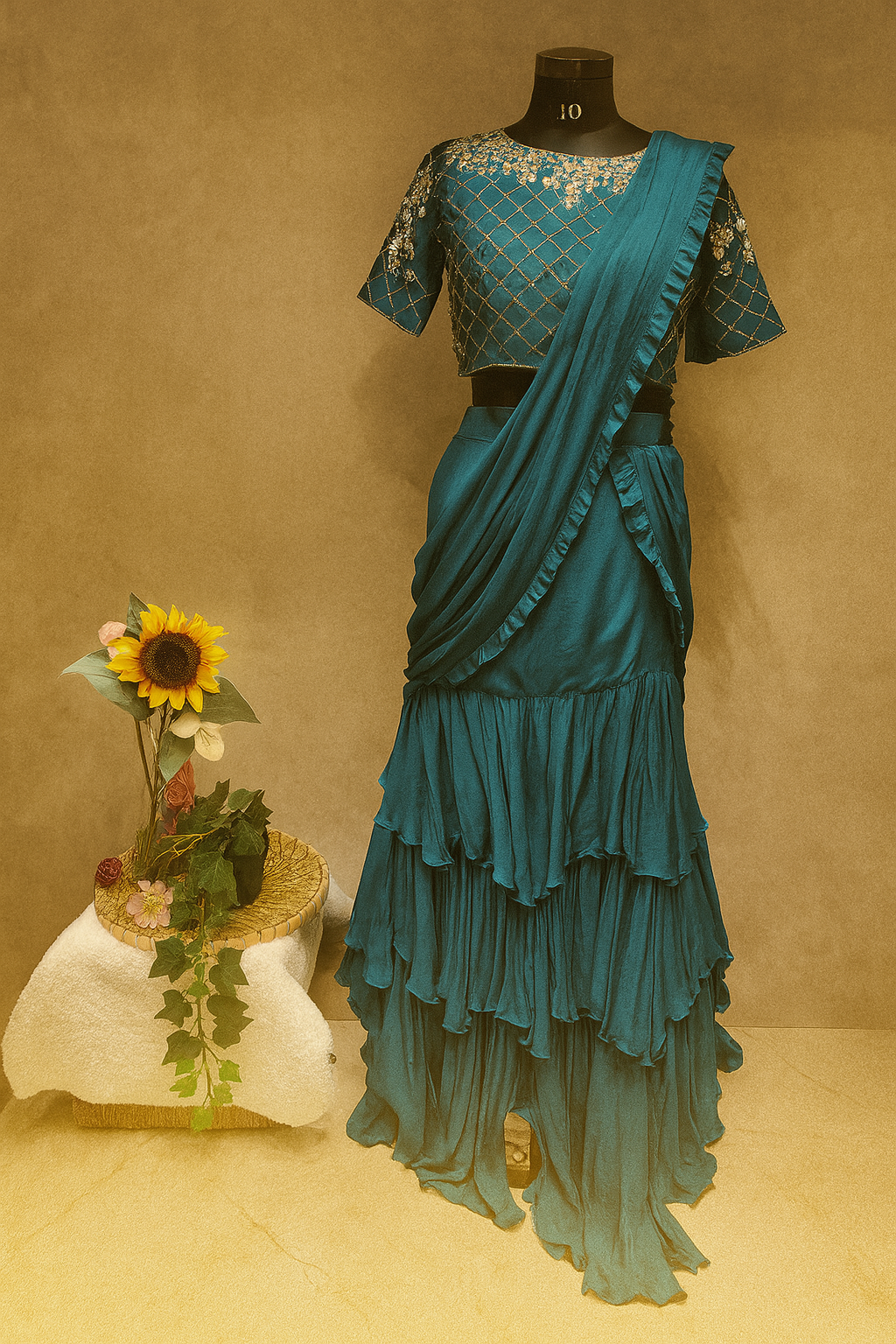 Regal Radiance Designer Lehenga Saree Set image 1