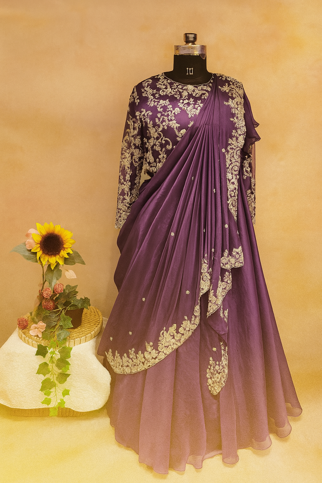Regal Radiance Designer Lehenga Saree Set image 3