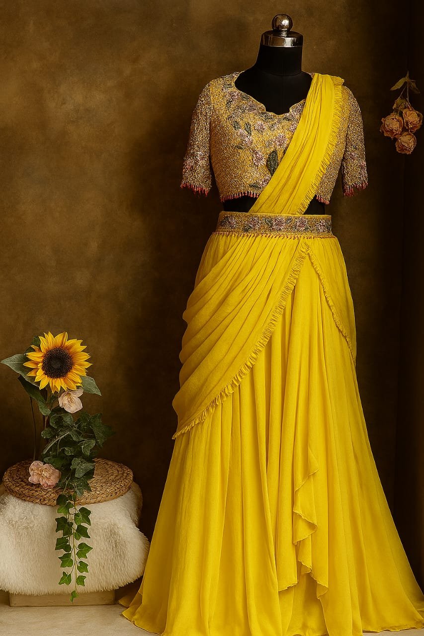 Regal Radiance Designer Lehenga Saree Set image 4