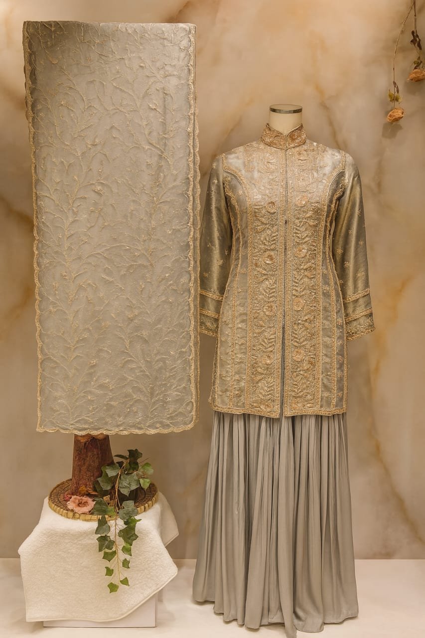 Regal Embroidered Pakistani Palazzo Suit Set image 1