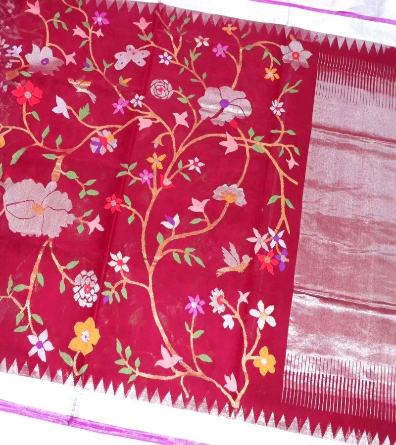 Ruby Garden Handloom Cotton Saree image 4